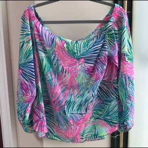 Lilly Pulitzer Silk Off the Shoulder Top